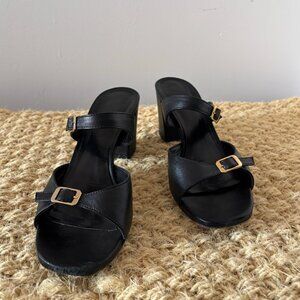 MNZ Maryam Nassir Zadeh Black Una Heeled Sandals 39